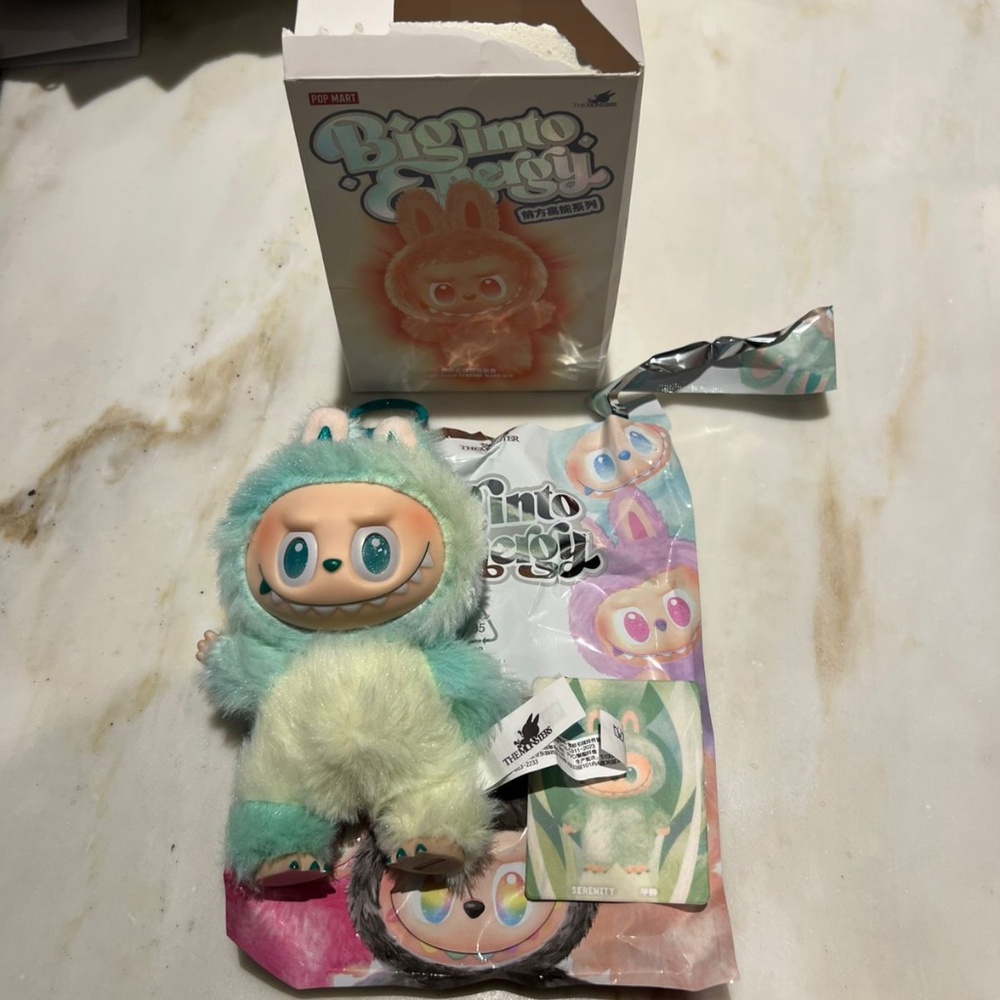 Authentic new POPMART labubu big into energy SERENITY keychain plush toy